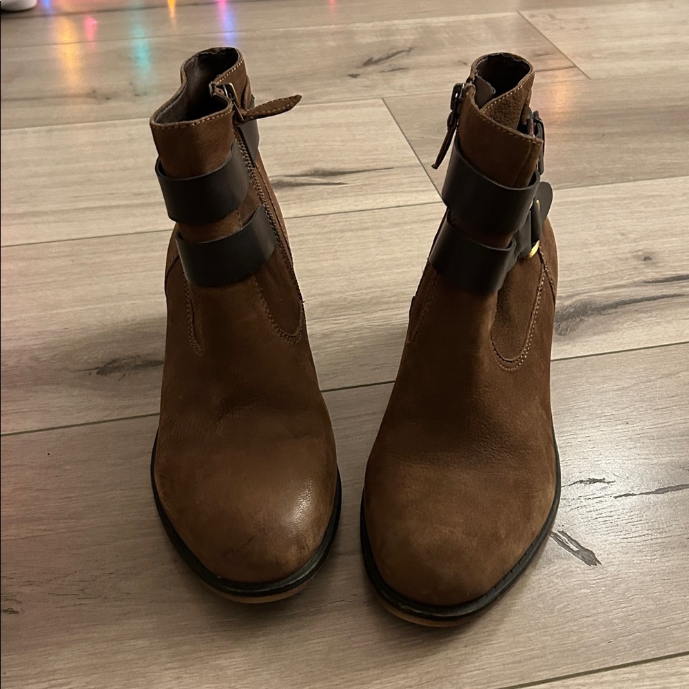 Franco Sarto Brown Leather Ankle Boots - Picture 4 of 9